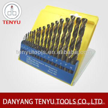 19pcs HSS 4241drill bit set in plastic box